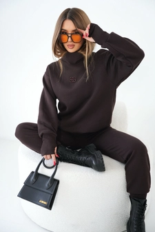 Bluza damska BG Say yes | gorzka czekolada