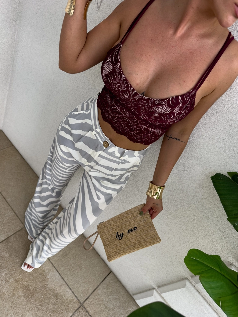 Top gorset KORONKOWY - bordowy