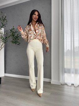 Spodnie DZWONY - waniliowe