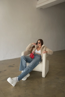 Kurtka damska BG Fur | beż W17587