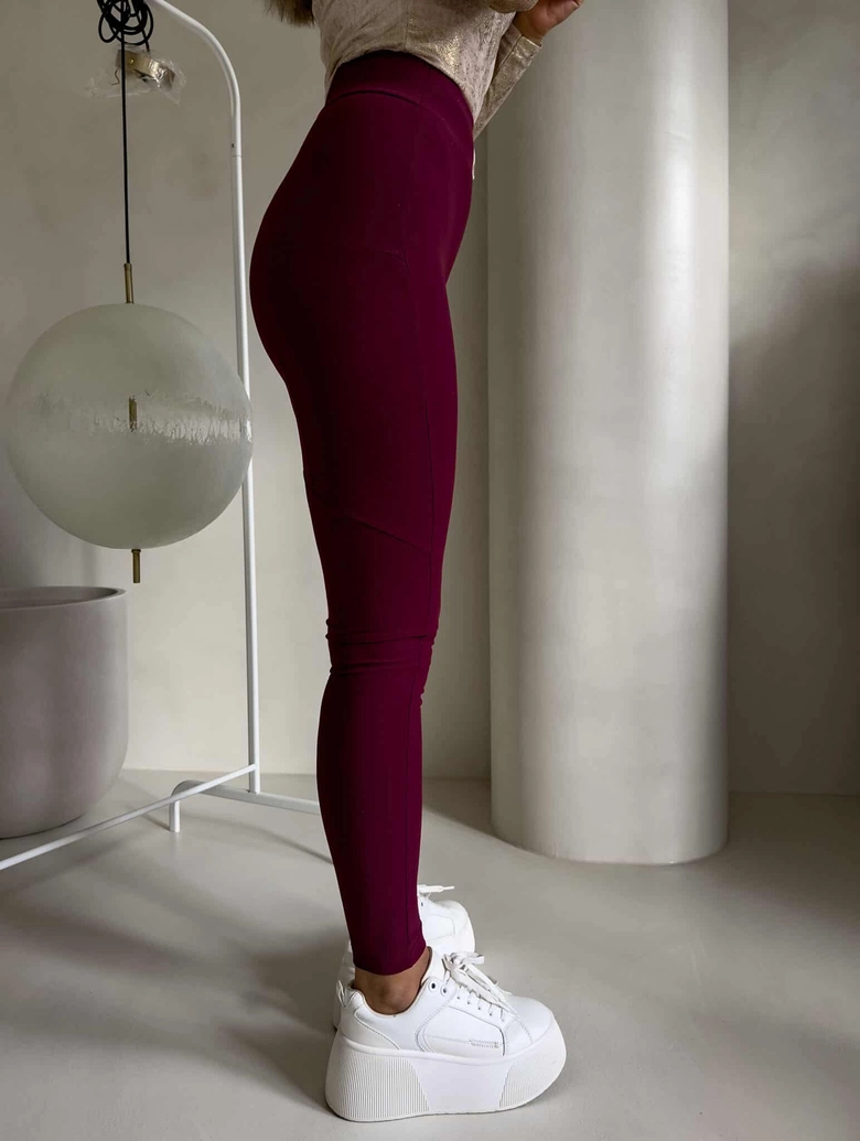 Legginsy FIT logo - bordowe