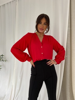 Koszula RUFFLES – czerwona