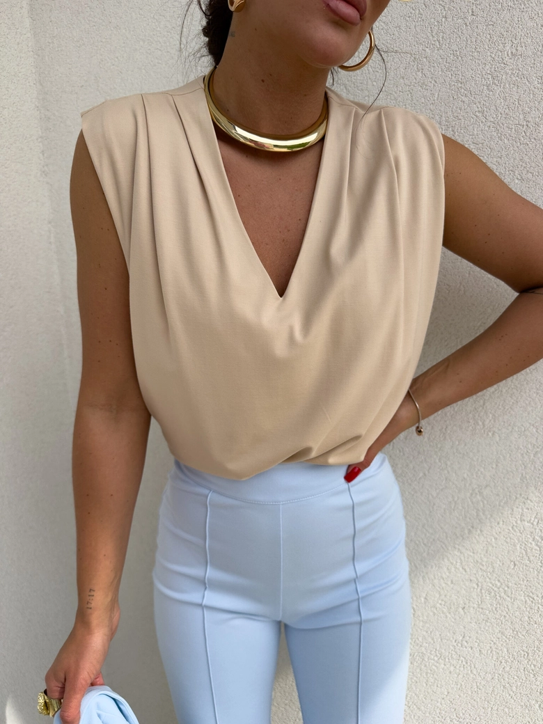 Bluzka BUSINESS - jasny beż