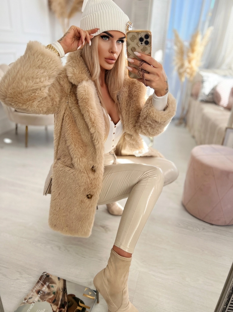 Botki na szpilce a'la skarpeta beżowe I387