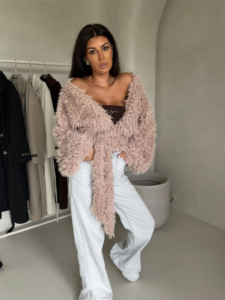 Bluzka KAIRA SHAGGY – jasny beż