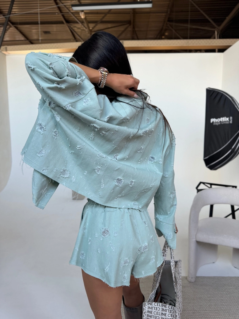 Spodenki DENIM mięta