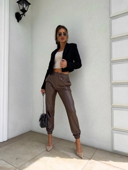 Spodnie joggery BODA - czekoladowe T16673