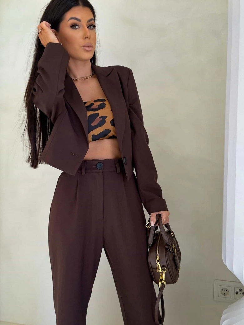 Marynarka SLIM - czekoladowa