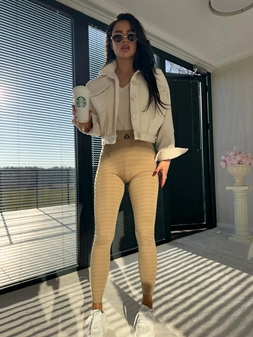 Legginsy GYM - ciemny beż