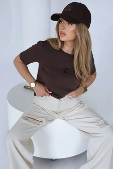 T-Shirt damski BG Real | czekolada