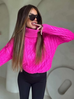 Sweter golf INKO - mocny róż