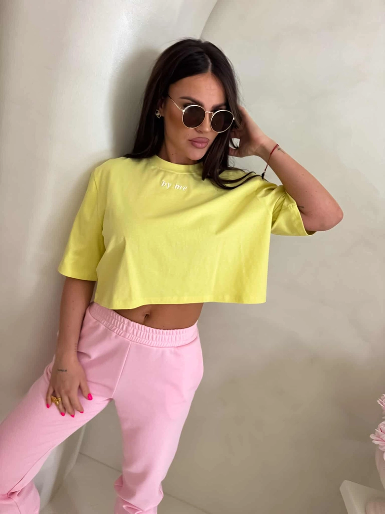 T-shirt pudełkowy ALLO - cytrynowy