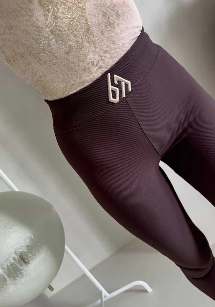 Legginsy FIT logo - czekoladowe