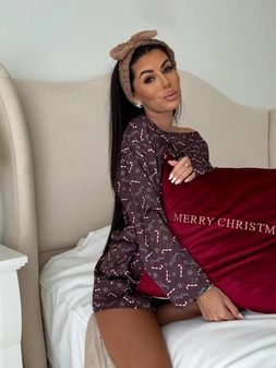 Piżamka CHRISTMAS DOSTĘPNE OD 28.11- czekoladowa