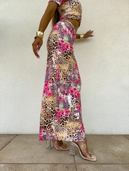 Spódnica VOGUE print pantera – multicolor