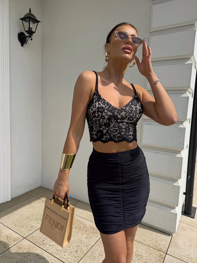 Top gorset KORONKOWY - czarny