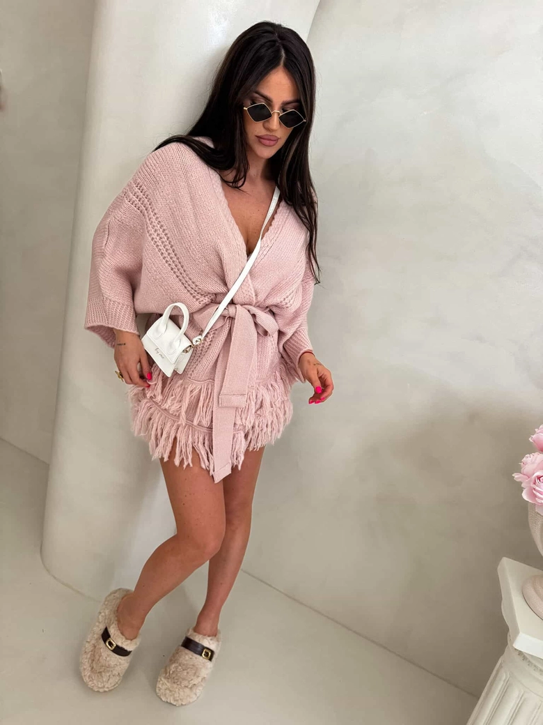 Kardigan ORIANA - pudrowy róż