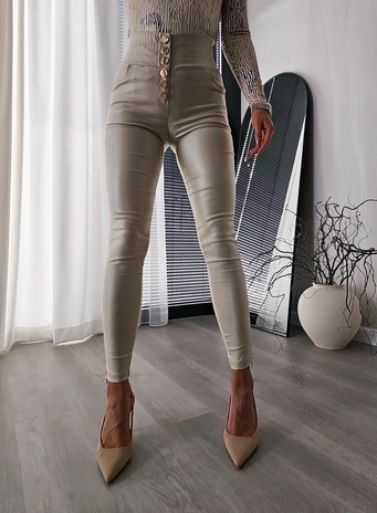 Spodnie woskowane LOPEZ  - ivory T17740