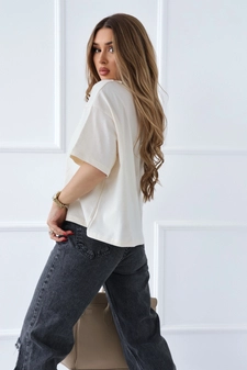 T-Shirt damski BG Bing | waniliowy