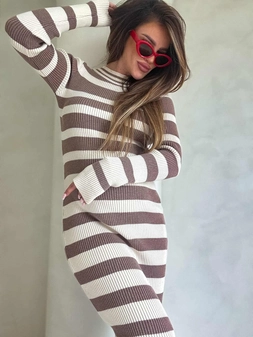 Sukienka VERSATILE - mokka-beż