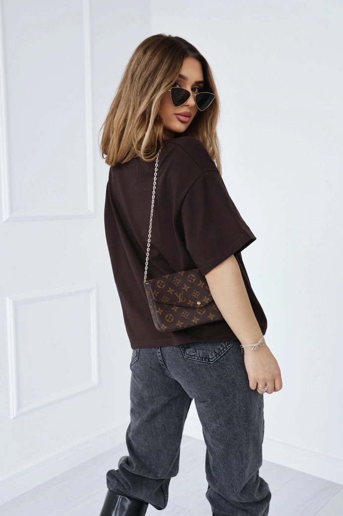 T-Shirt damski BG Goldi | gorzka czekolada