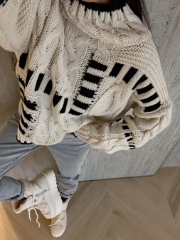 Sweter golf TRAIN – ecru