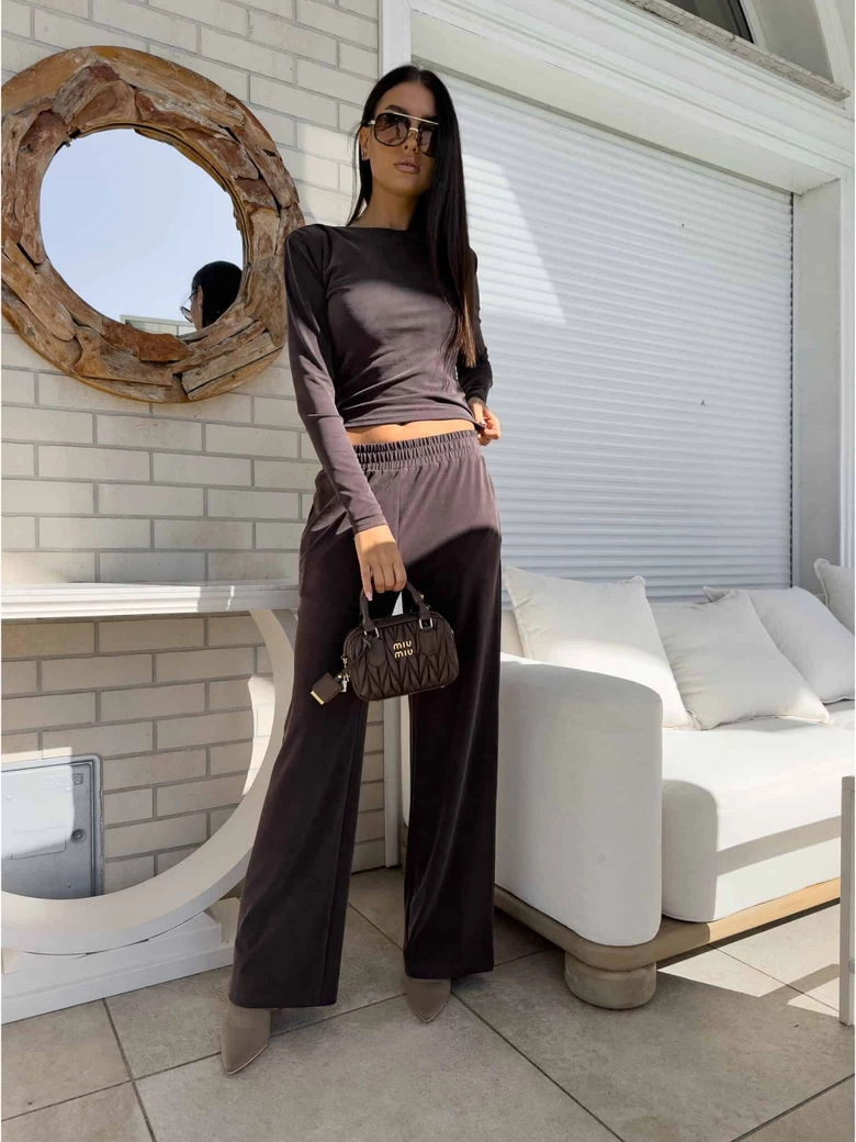 Spodnie LAMIA – czekoladowa