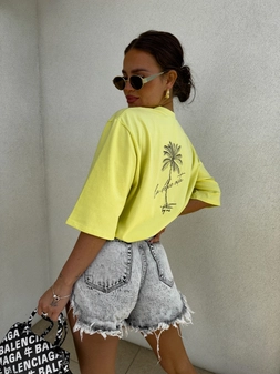 T-shirt PALMS – cytrynowy