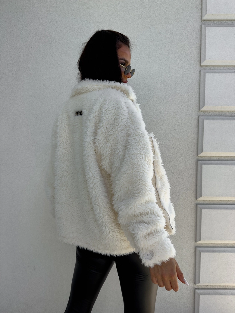 Kurtka futerko ILANIA – ecru
