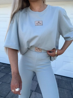 T-SHIRT COTTON - szałwiowy