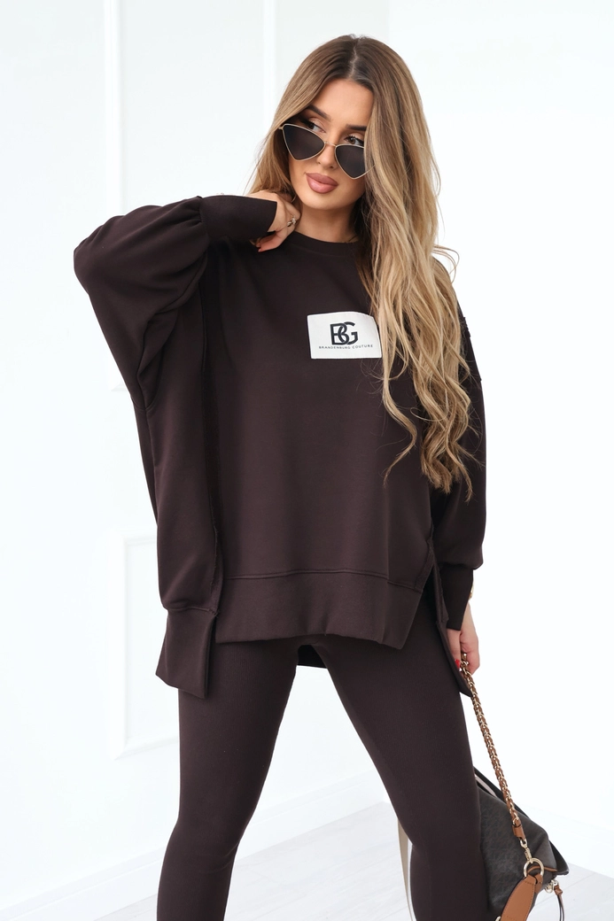 Bluza damska BG Kate | gorzka czekolada