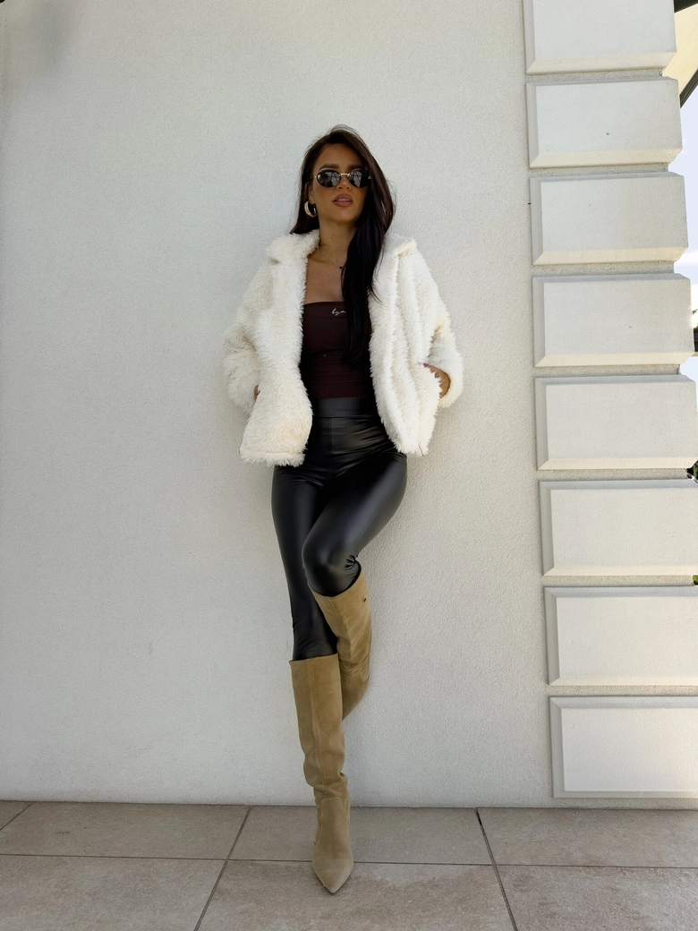 Kurtka futerko ILANIA – ecru