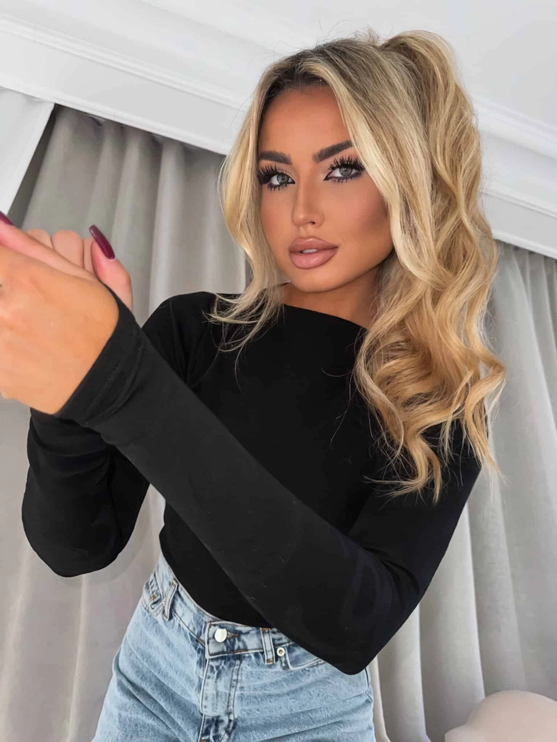 Bluzka SABRINA pianka - czarna