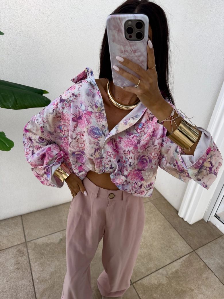 Koszula OVER SPRING - beżowo-multi