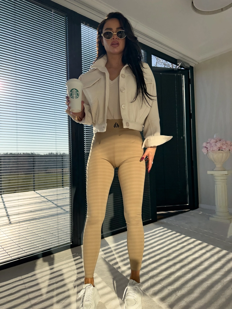 Legginsy GYM - ciemny beż