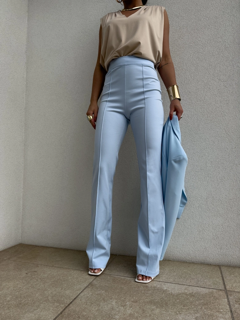 Spodnie DZWONY - błękitne