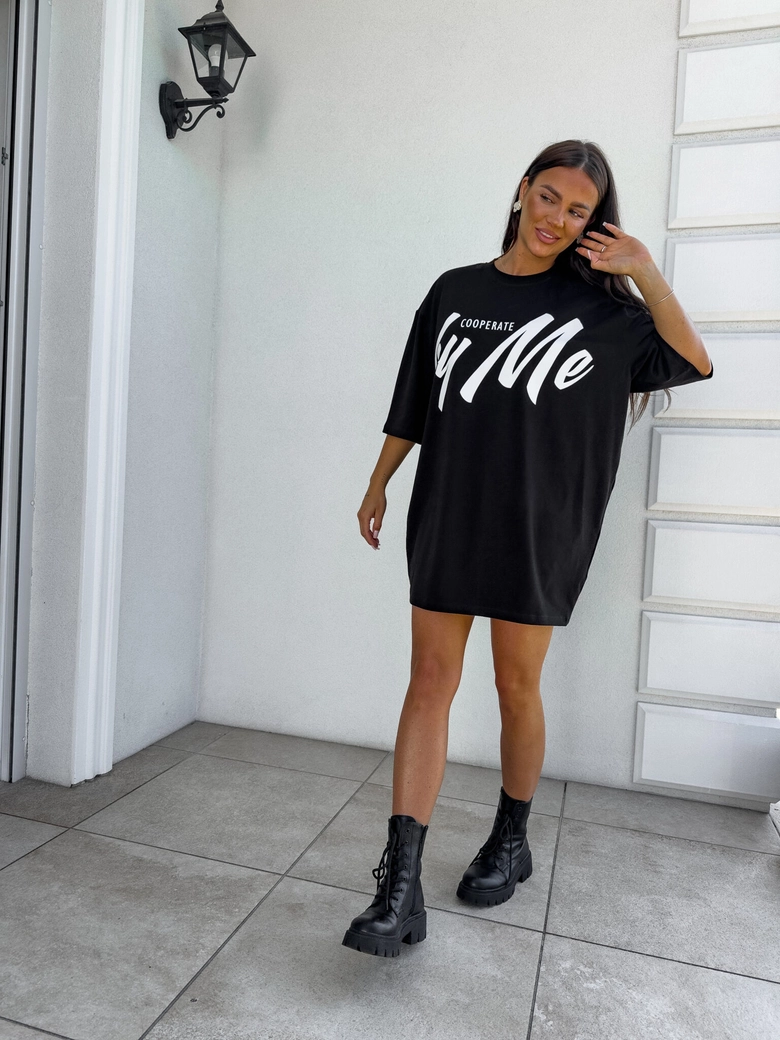 Tuniko sukienka t-shirt COLA - czarna