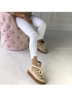 Śniegowce beżowe z wiązaniem I404