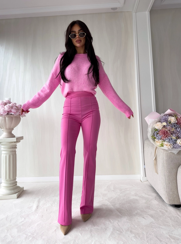 Spodnie DZWONY - różowe