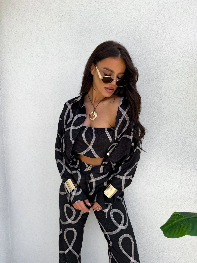 Komplet LAURENT print – czarny