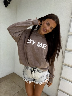 Dekatyzowana bluza DOSE - ciemny beż