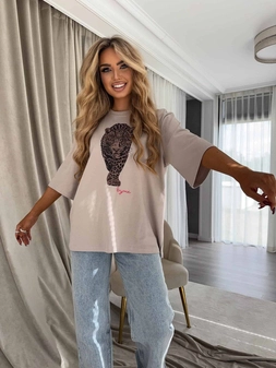 T-SHIRT MEDIUM TIGER - taupe