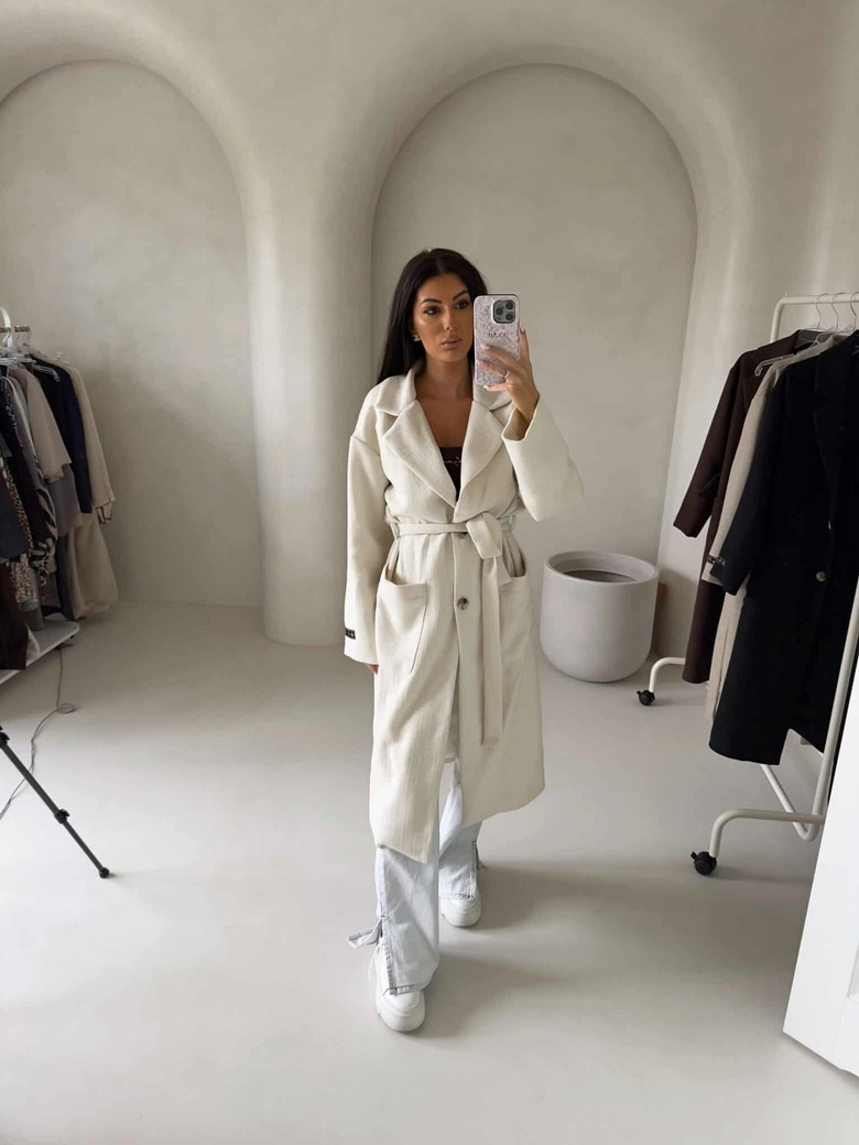 Płaszcz BOSS – ecru