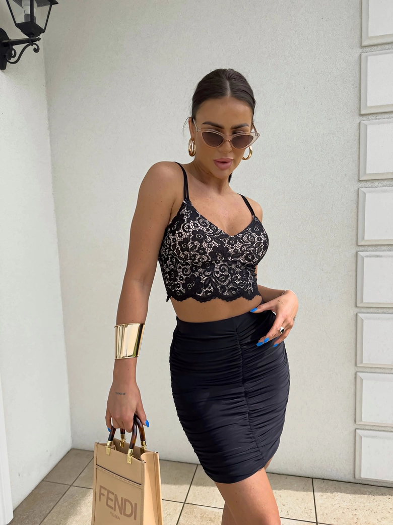 Top gorset KORONKOWY - czarny