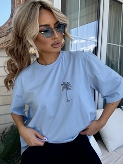 T-shirt PALMS – niebieski