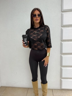 Bluzka MARMARIS II koronka new - czarna