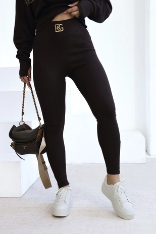 Legginsy damskie BG Goddess | gorzka czekolada