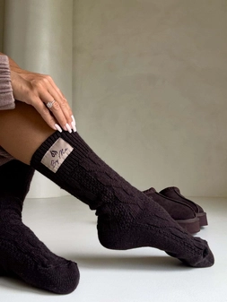 Skarpety WOOL – czekoladowe