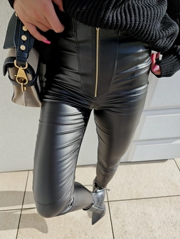 Spodnie woskowane REVOLUT - czarne T17432