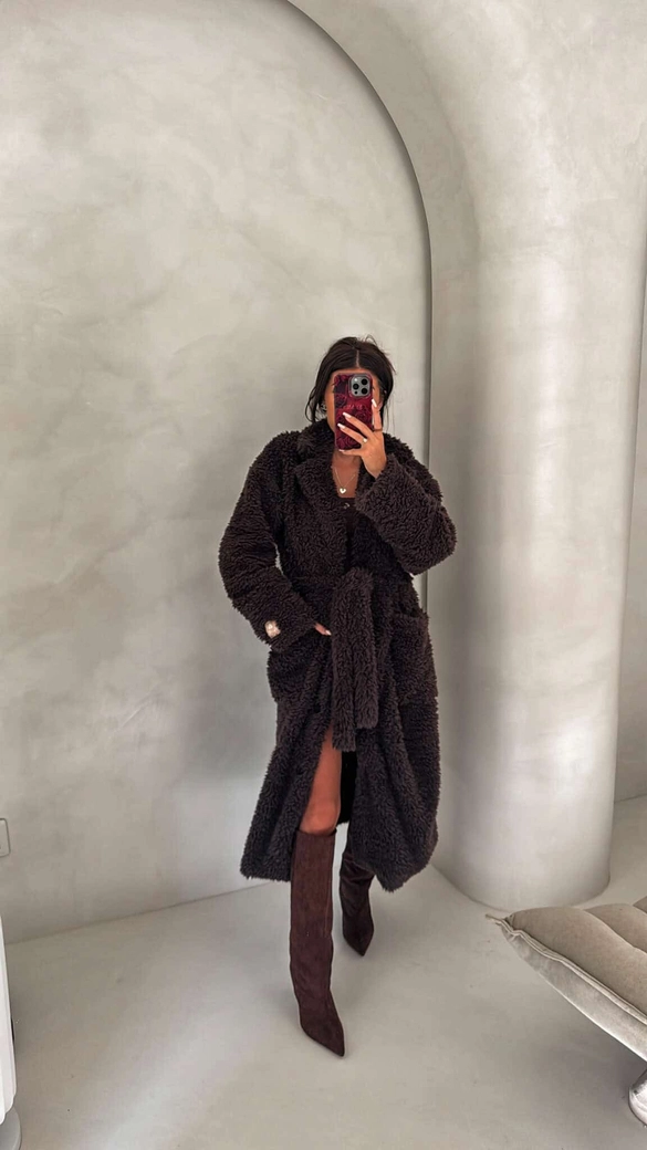 Płaszcz FUR – czekoladowy